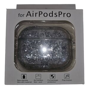 Apple Silver Glitter & Stars Liquid Movement Airpod Pro Case Protector